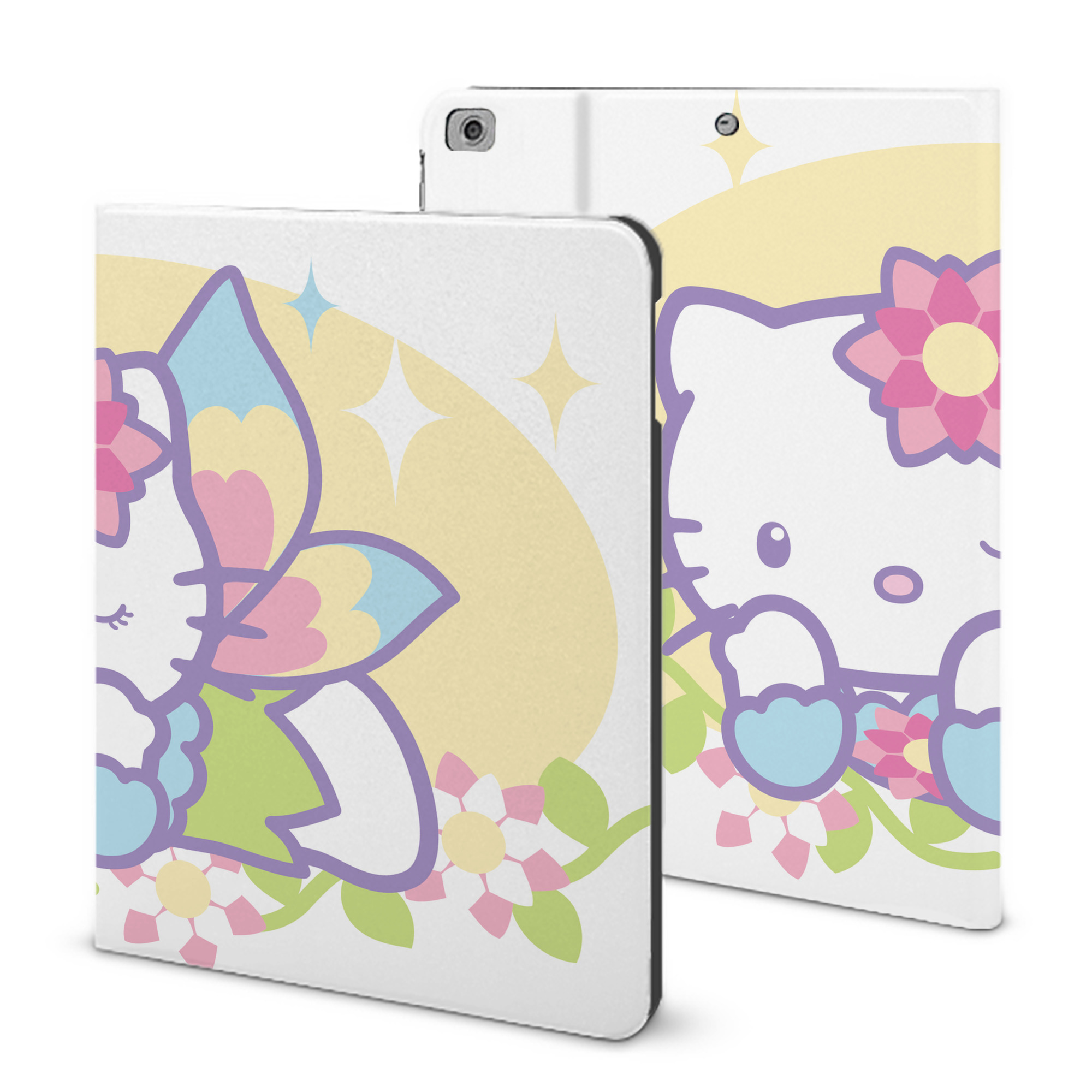 （画像用） Hello Kitty ハローキティ IPad ケース ブック型 PUレザー TPU 耐衝撃 軽量 薄型 ペン収納なし 全面保護 IPad 各モデル対応
